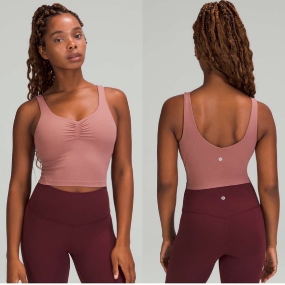 Lululemon Align Gathered Front Workout Athletic Tank Top Spiced Chai Pink Blush - Picture 1 of 15